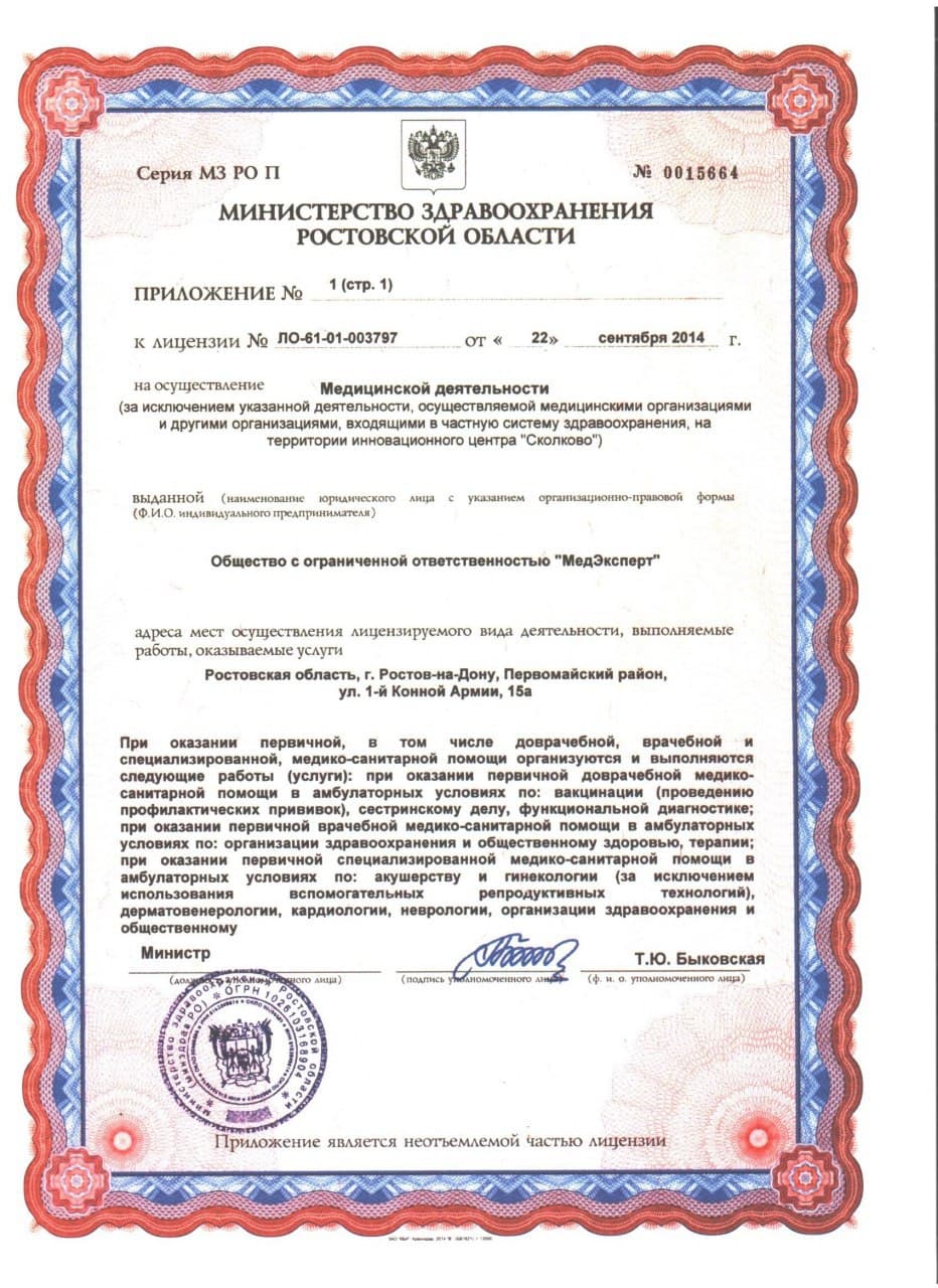 Приложение к лицензии — стр. 2